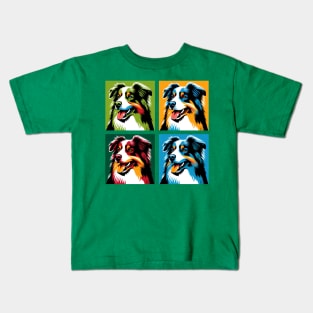 Australian Shepherd Pop Art - Dog Lover Gifts Kids T-Shirt